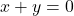x + y = 0