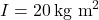 I = 20 \, \text{kg m}^2