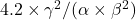Rendered by QuickLaTeX.com 4.2 \times \gamma^2 / (\alpha \times \beta^2)