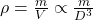 Rendered by QuickLaTeX.com \rho = \frac{m}{V} \propto \frac{m}{D^3}