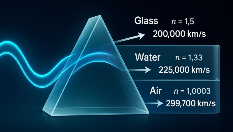 Speed of light in different media