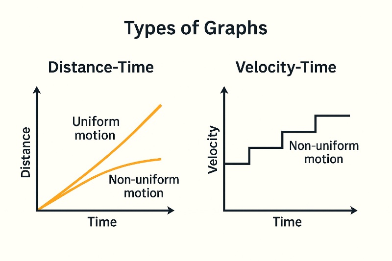 Types of motion shown using graphs.