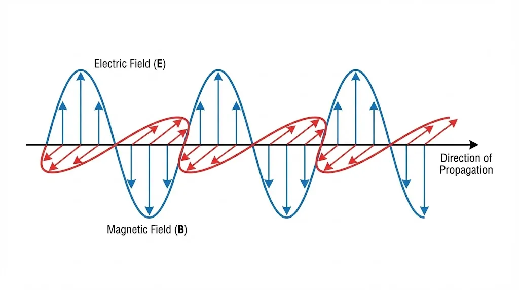 Electromagnetic wave with electric and magnetic fields