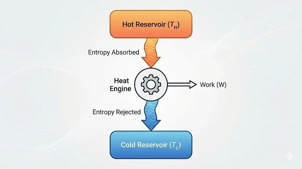 Entropy flow in a heat engine
