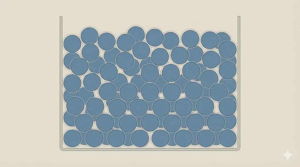 Gas molecules occupying finite volume at high density