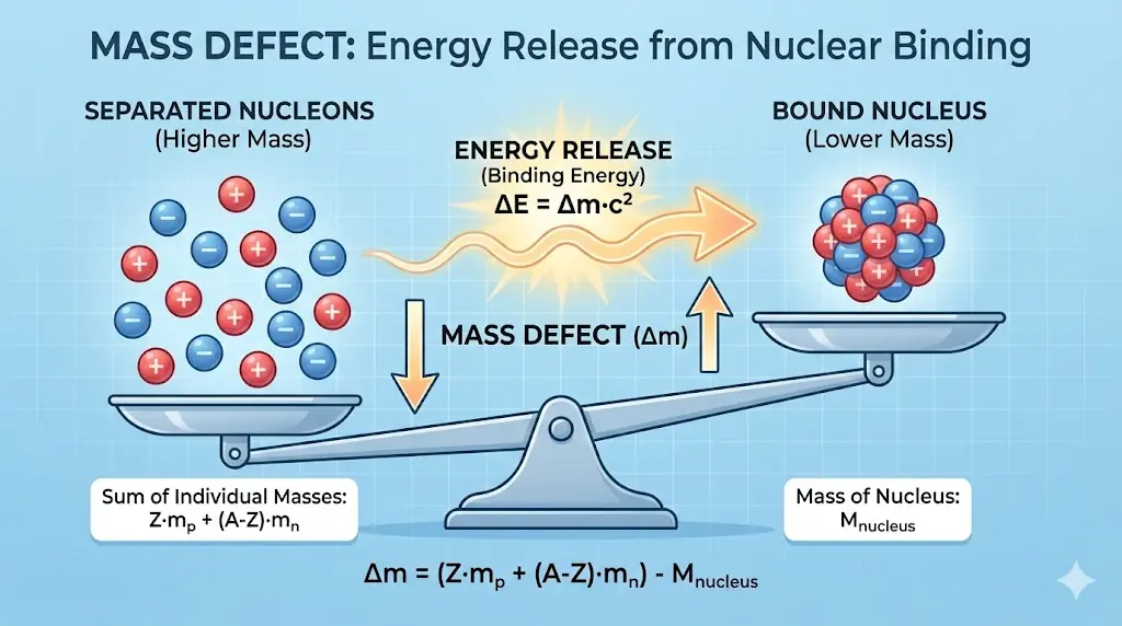 Mass defect illustration