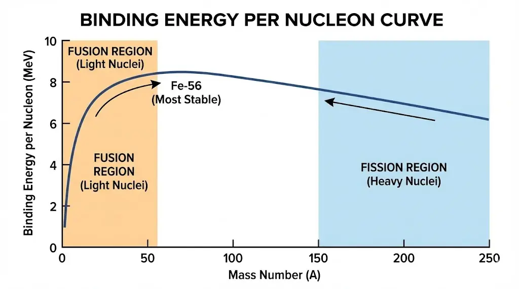 Binding energy per nucleon curve