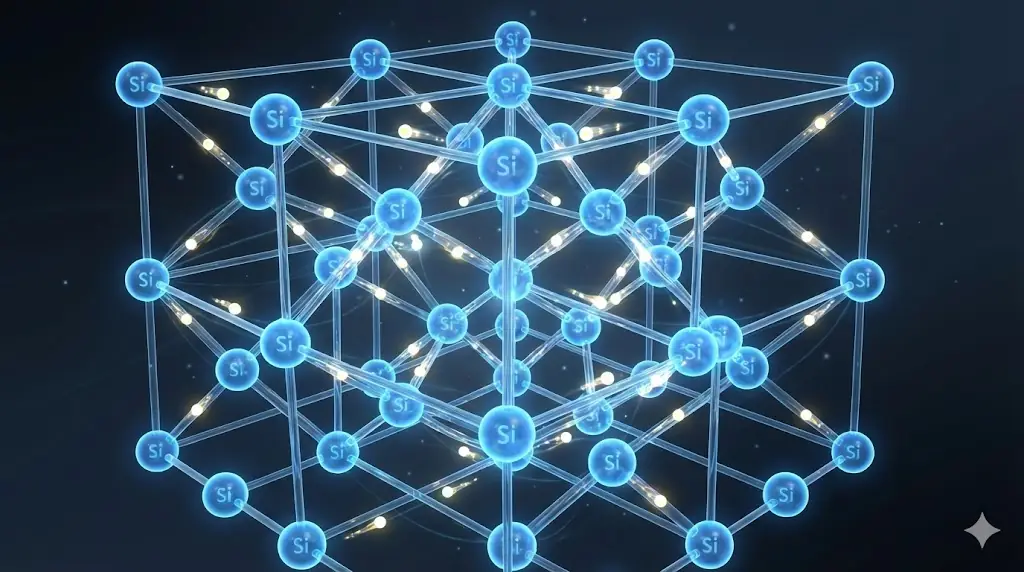 Crystal lattice of a semiconductor