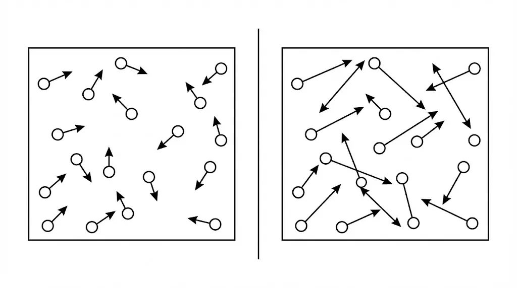 Comparison of molecular speeds at different temperatures