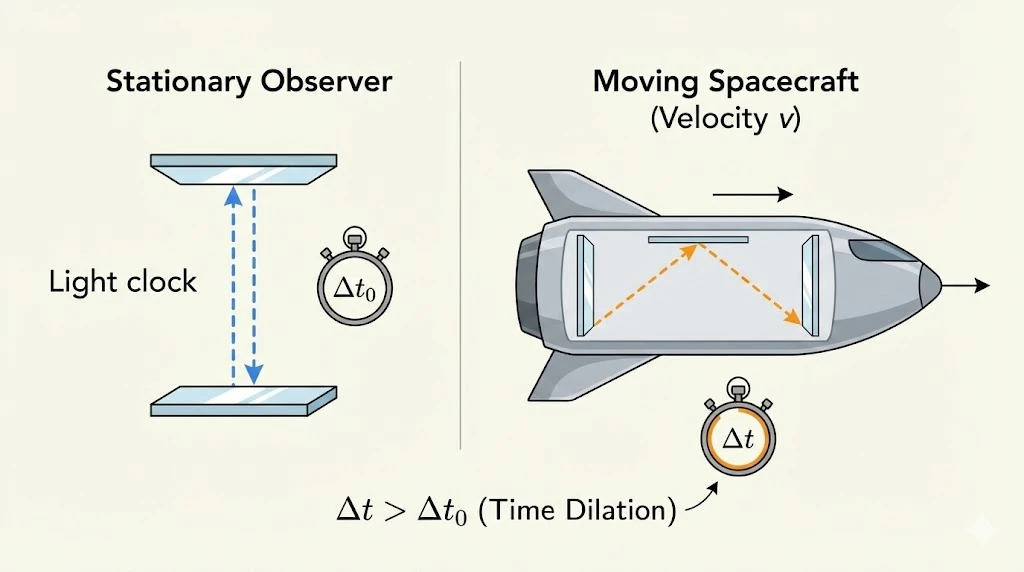 Time dilation light clock