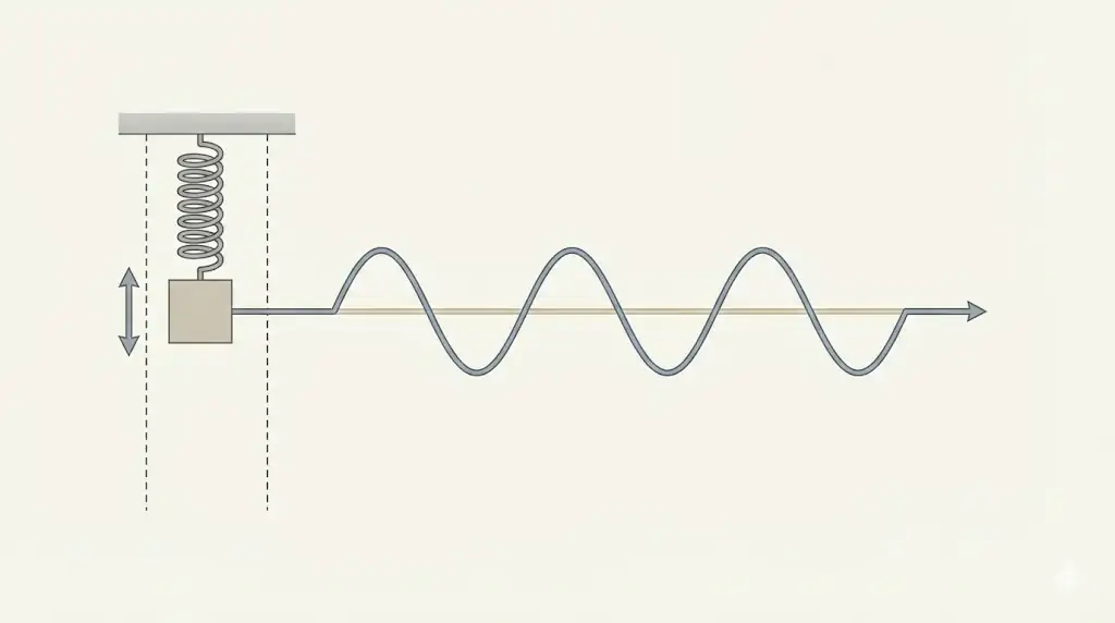 Oscillatory motion transitioning into wave propagation