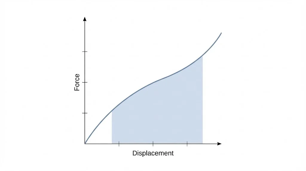 Area under a force versus displacement graph representing work